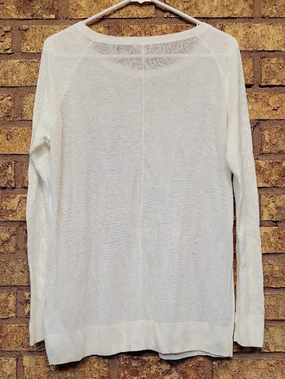 Gap Linen Viscose Blend Lightweight Sweater Ivory Size Medium Stichy Sleeve